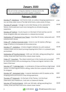 Sheppey Wheels Day Trips - February 2020